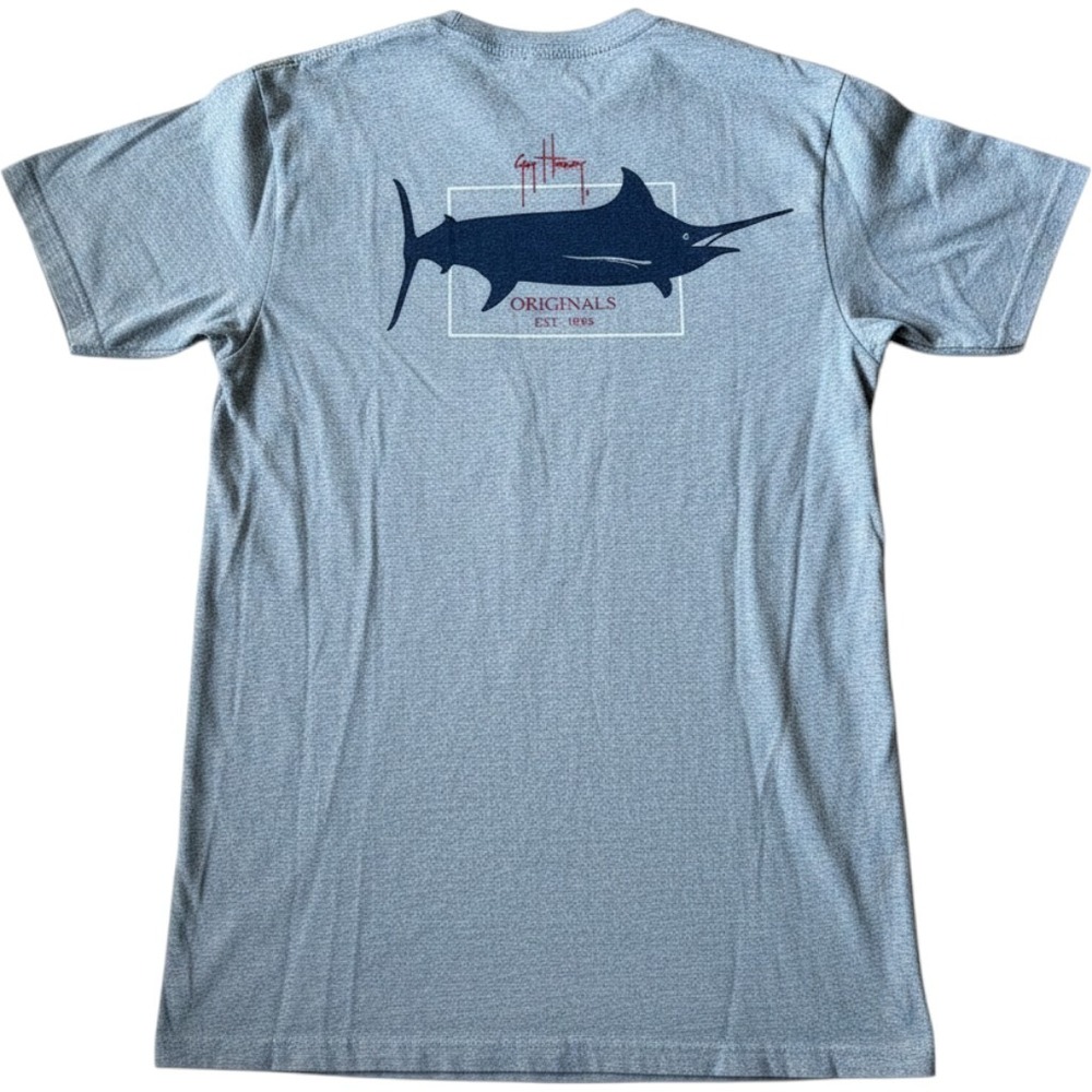 Guy Harvey Originals T-Shirt Mens M Heather Gray Swordfish Graphic Streetwear